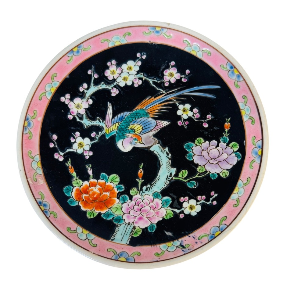 Japanese Nippon Porcelain Decorative Plates Set 3 Birds Flowers Asian Decor - Picture 3 of 7